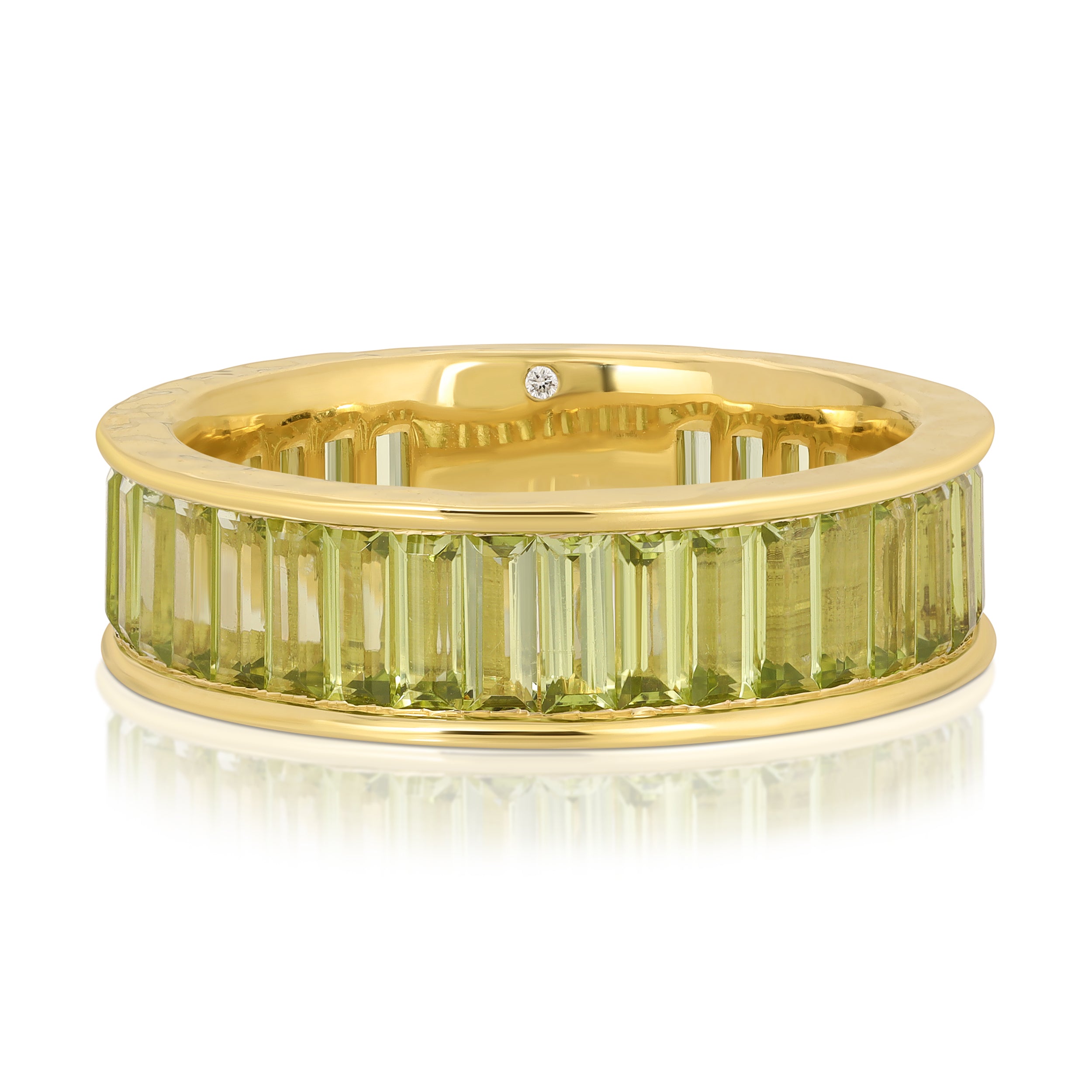 Portuguese Cut Peridot & Diamond Statement Ring in Gold | Burton's