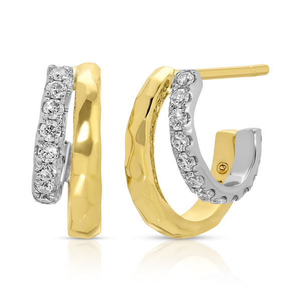 Doubled Diamond Tribute Hoops