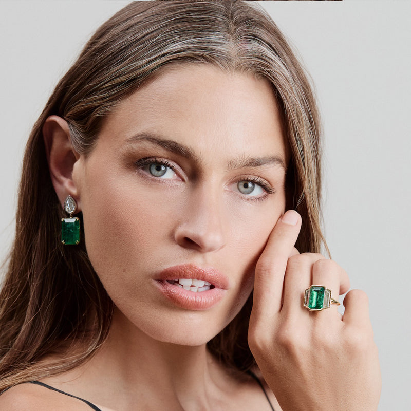 Emerald and Diamond Tribute Earrings