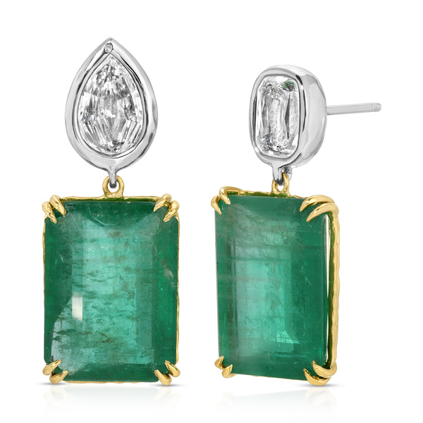 Emerald and Diamond Tribute Earrings