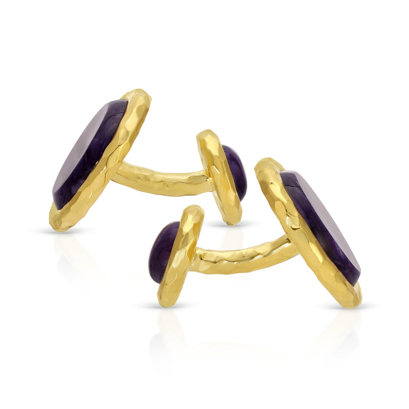 Nesting Gem Cuff Links - Charoite