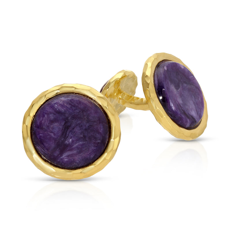 Nesting Gem Cuff Links - Charoite