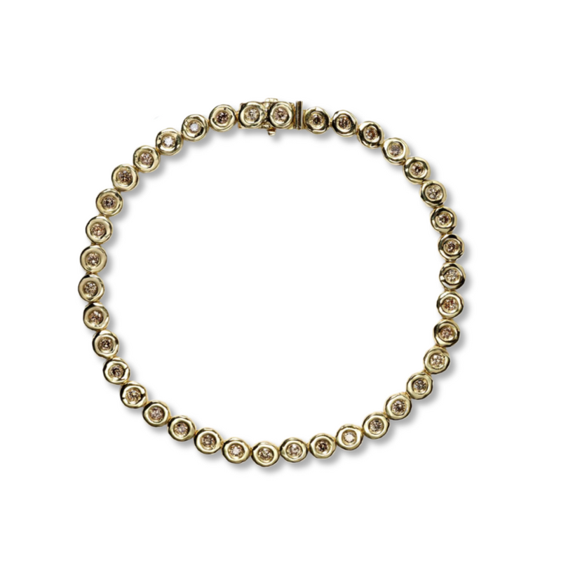 Champagne Diamond Men's Blossom Tennis Bracelet