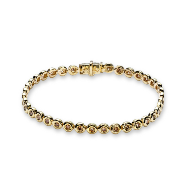 Men's Blossom Tennis Bracelet- Champagne Diamond