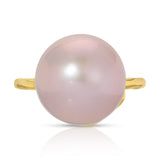 Pink Pearl Orb & Diamond Ring