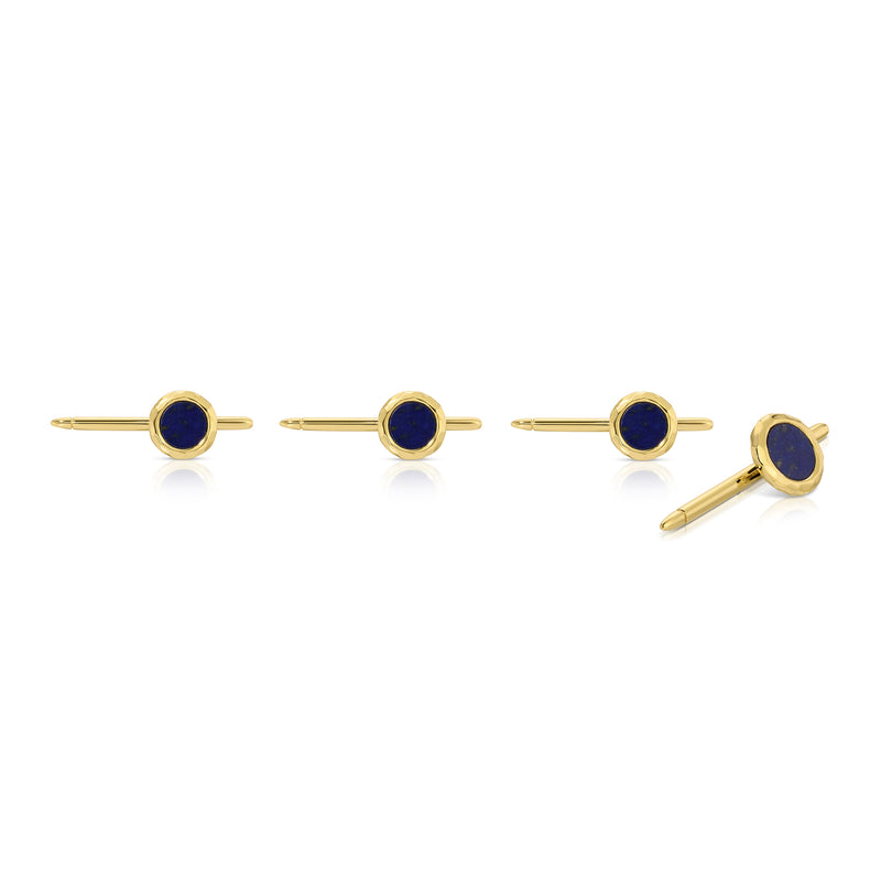 Set of Four Nesting Gem Stone Tux Studs - Lapis Lazuli