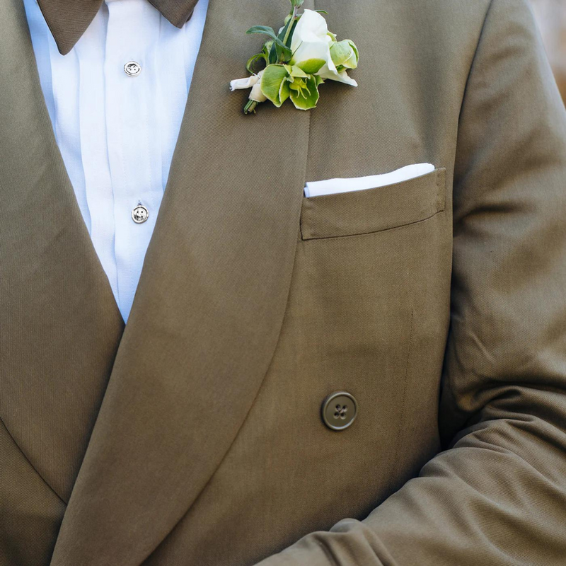 Sterling Silver Button Tux Studs