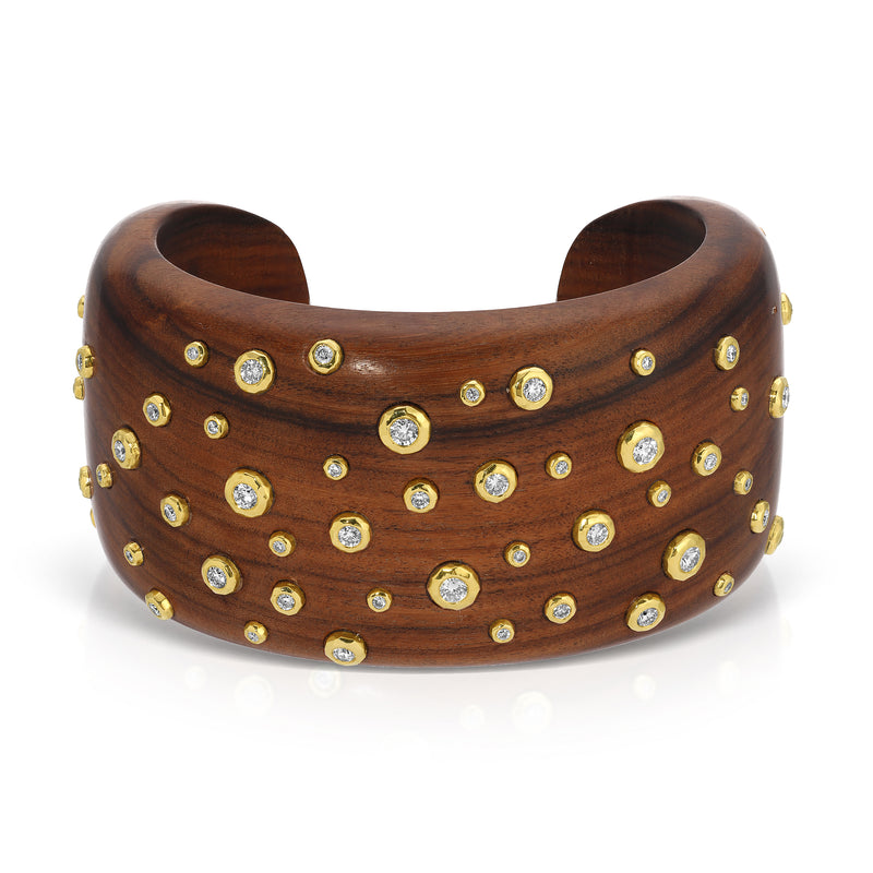 Tribute Cuff - Wood Nesting Gems - Size L