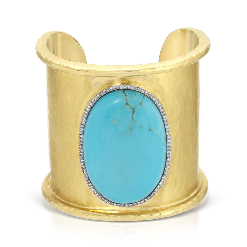 Turquoise & Diamond Cuff