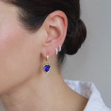 Hidden Gem Hoops - Shield Cut Tanzanite