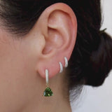 Crescent Coast Hoop - Green Tourmaline Trillions & Pavé