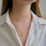 Nesting Gem Cross Necklace - Small