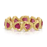 Nesting Gem Heart Eternity Ring - Ruby